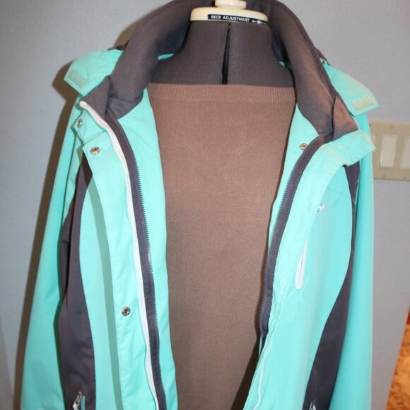 Free Country Winter 3-in-1 Jacket Womens XLarge Hooded Uninsulated Coat - Picture 6 of 11